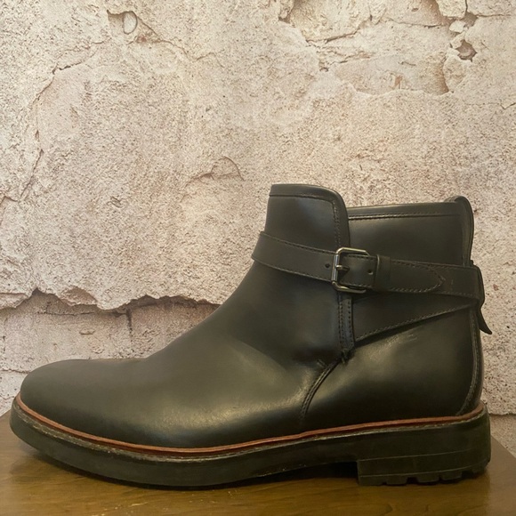 MENS COACH Black Leather Bryce Moto Boots - Picture 1 of 8